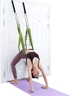 Yoga Stretching Strap, Adjustable Height Waist Back Leg Stretcher, Door Anchor Gymnastics Ballet Splits Trainer, for Flexibility Tensile Rehab Pilates
