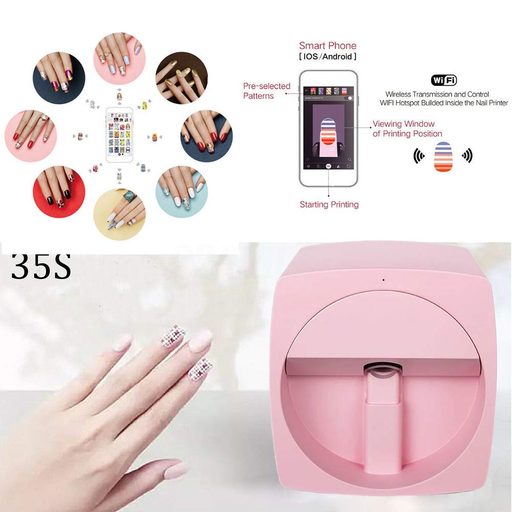 Amazon.com : Multifunction Portable Nail Art Printers Machine Transfer  Picture Nails Machine - Wifi Wireless Easy All-Intelligent 3D Nail Printers  Over 800 Pictures Pink : Beauty & Personal Care