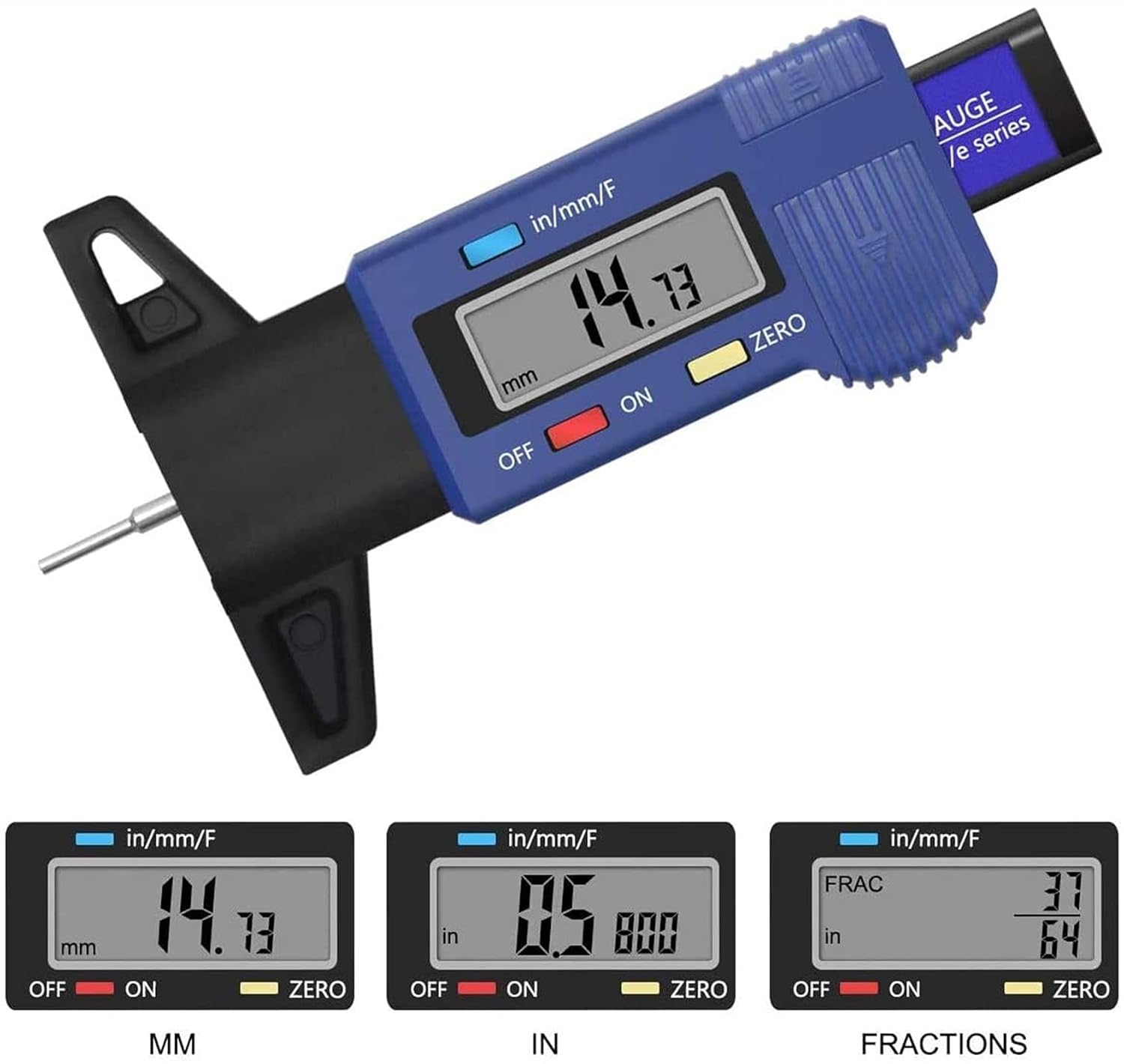 Digital Tire Tread Depth Gauge, 3 Modes Tire Gauge Meter