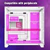 RUIX OV403 | ATX Computer Case | 4 * 120mm Prism ARGB PWM Fans | Three Sided Tempered Glass | Gaming PC Case | USB 3.0 | Type C (White)