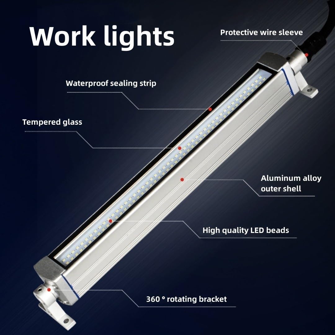 Przeciwwybuchowa Lampa Rurowa Do Frezarni, Naświetlacz LED Ze Stopu Aluminium Z Obrotowym Uchwytem, Wodoodporna Lampa Warsztatowa Do Maszyn CNC – Oświetlenie Przemysłowe(Size:16W,Color:110-220v)