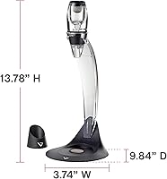 Vista 3 de Vinturi Aireador de Vino Deluxe Essential Vertedor de Vino Tinto y Juego de Soporte de Torre Decantador Airea Fácil y Convenientemente el Vino por