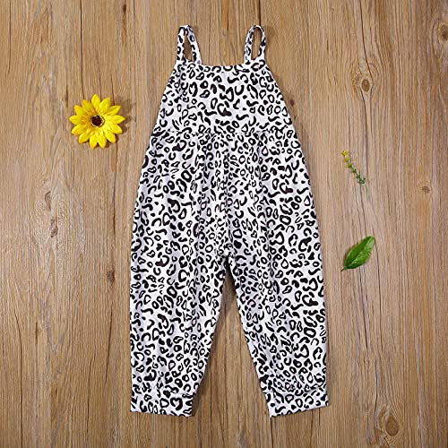 Toddler Baby Girl 4Th Of July Halloween Outfit American Flag Pumpkin Print One Piece Romper Jumpsuit Pants Clothes (Leopard Print,3-4T) #TOP1