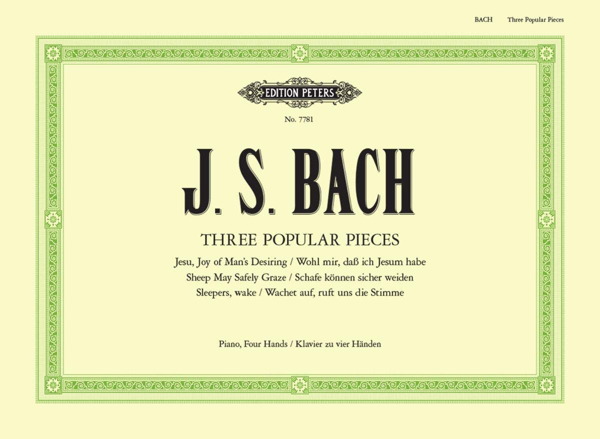 3 Popular Pieces from Cantatas BWV 140, 147, 208 Piano Piano Duet Music Bach Edi