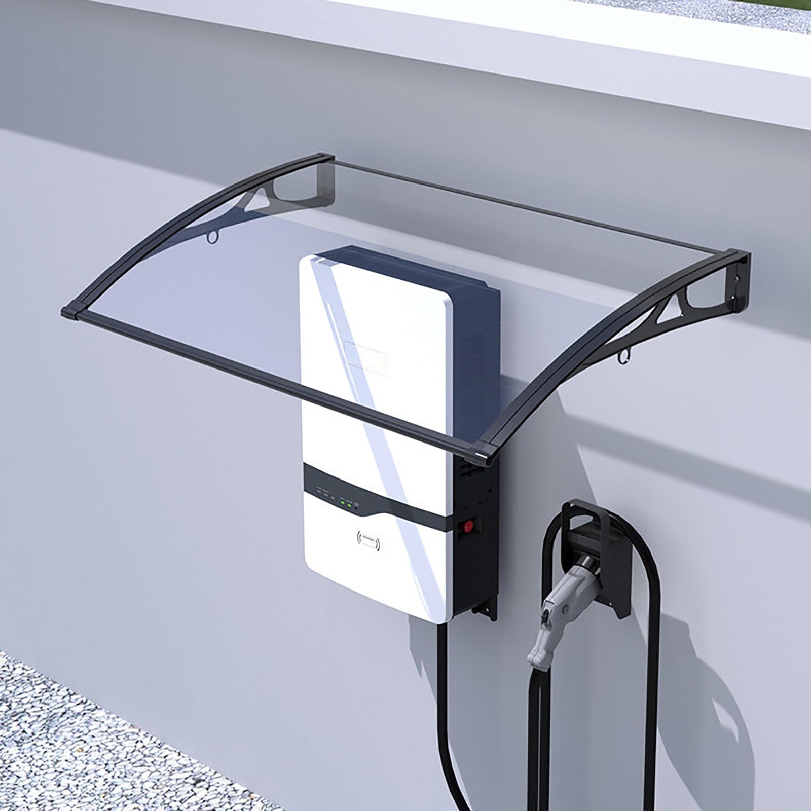 Toldo de policarbonato para exteriores y refugio transparente con soportes de aluminio