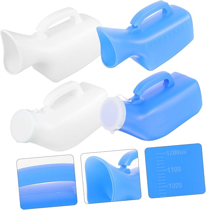 Set de 4 Orinales Portátiles para Adultos PartyKindom, Urinarios Convenientes para Ancianos, Opciones para Hombre y Mujer, Uso para Viaje, Camping y Exterior miniatura 5