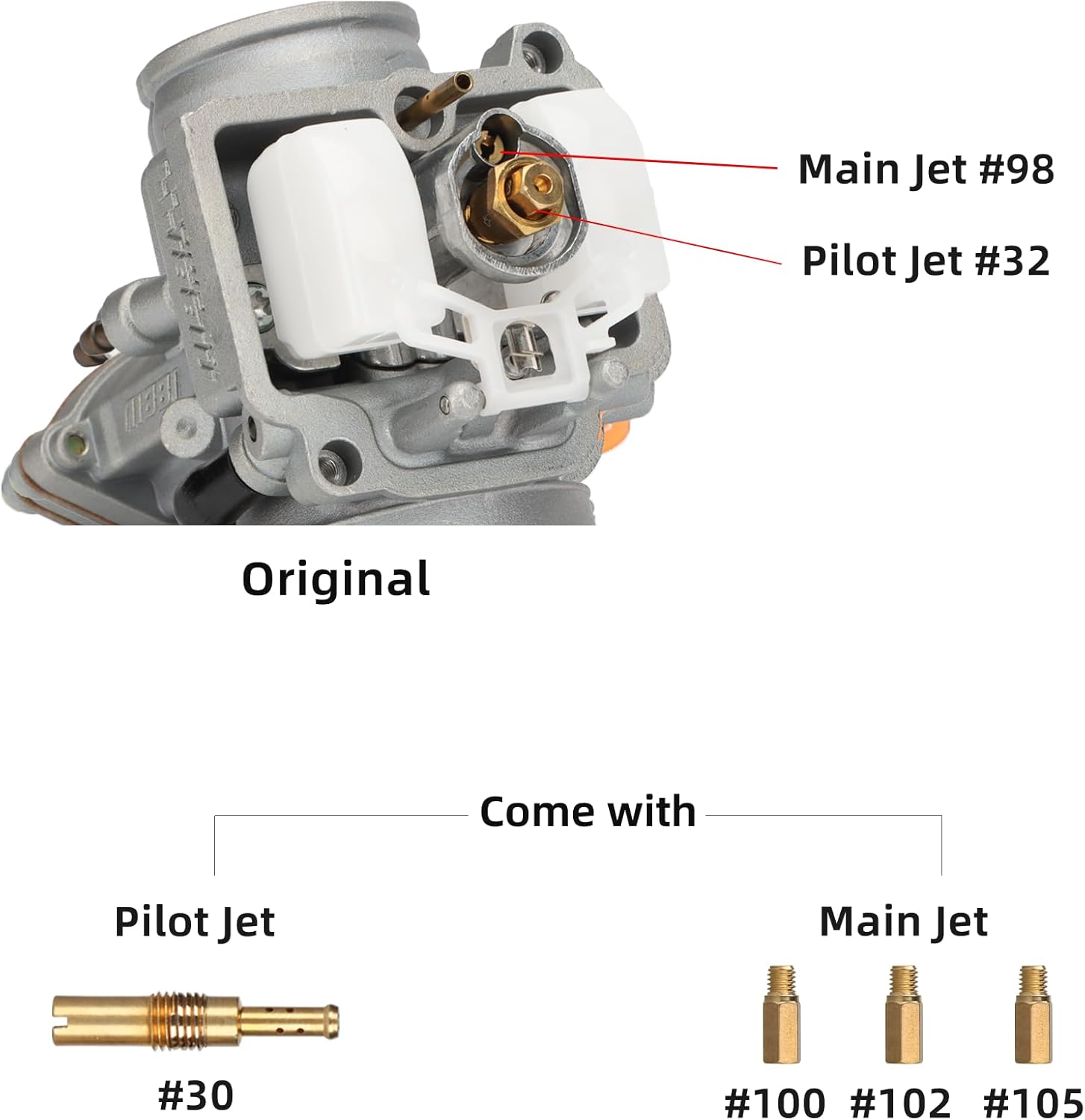 NIBBI PWK 24 Carburetor,Motorcycle Carb fit for 125CC 150CC ATV Go Kart Dirt Pit Bike Scooters SSR