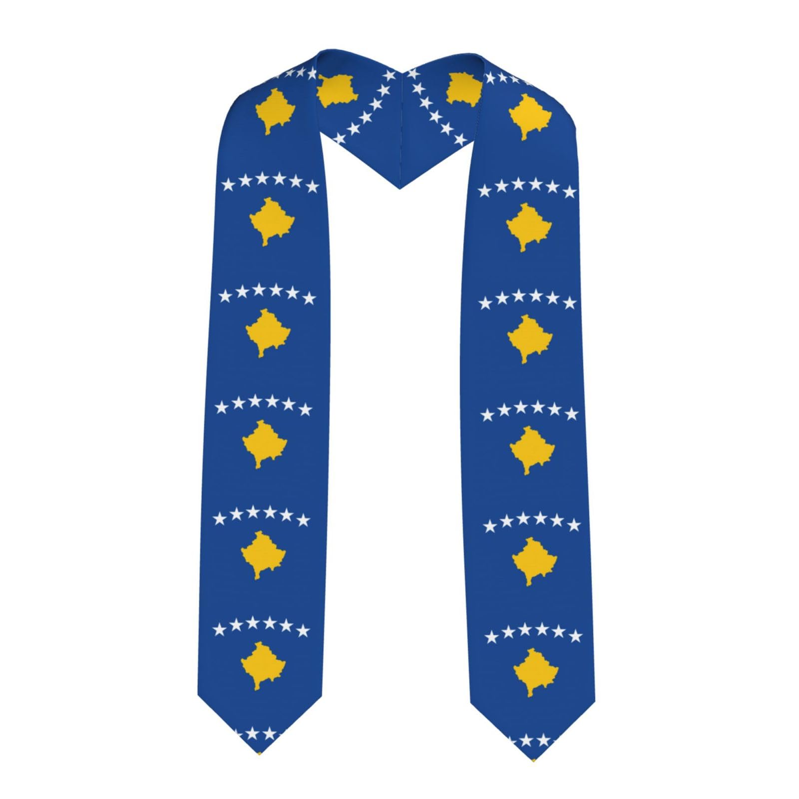 LEVNDIEJ Flag Of Kosovo Print Graduation Stole Graduation Honor Stole Scarf Shawl Graduation Sashes Stoles Unisex, Sharp Corner, One size