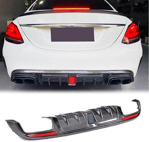 Miniatura 8 de MCARCAR KIT W205 Difusor trasero de fibra de carbono para Mercedes Benz Clase C W205 C300 Sport 2015-2018 C43 C63 AMG Sedan Pre-Facelift parachoques