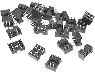 NEW LON0167 25 Pcs 2.54mm PCB Board 2 Row 6-Pin DIP Solder Type IC Socket Adapter(25 StÃ¼ck 2,54 mm Platine 2 Reihe 6-Pin DIP-L-Ã¶-tanschluss IC-Sockeladapter