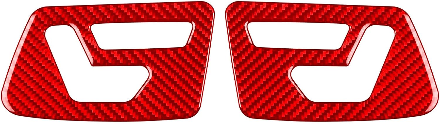 Real Carbon Fiber Compatible with Mercedes-Benz W463 G550 G63 AMG 2014-2018 2015 2016 2017 Accessories Seat Switch Adjust Button Frame Cover Interior Trim Sticker Decal 2PCs Red