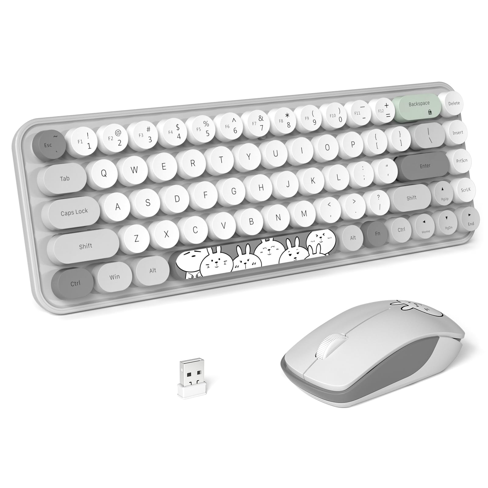 Photo 1 of FOPETT Wireless Keyboard and Mouse Combo - Grey Colorful