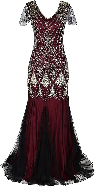 IBTOM CASTLE Abito Flapper Anni '20 con Paillettes