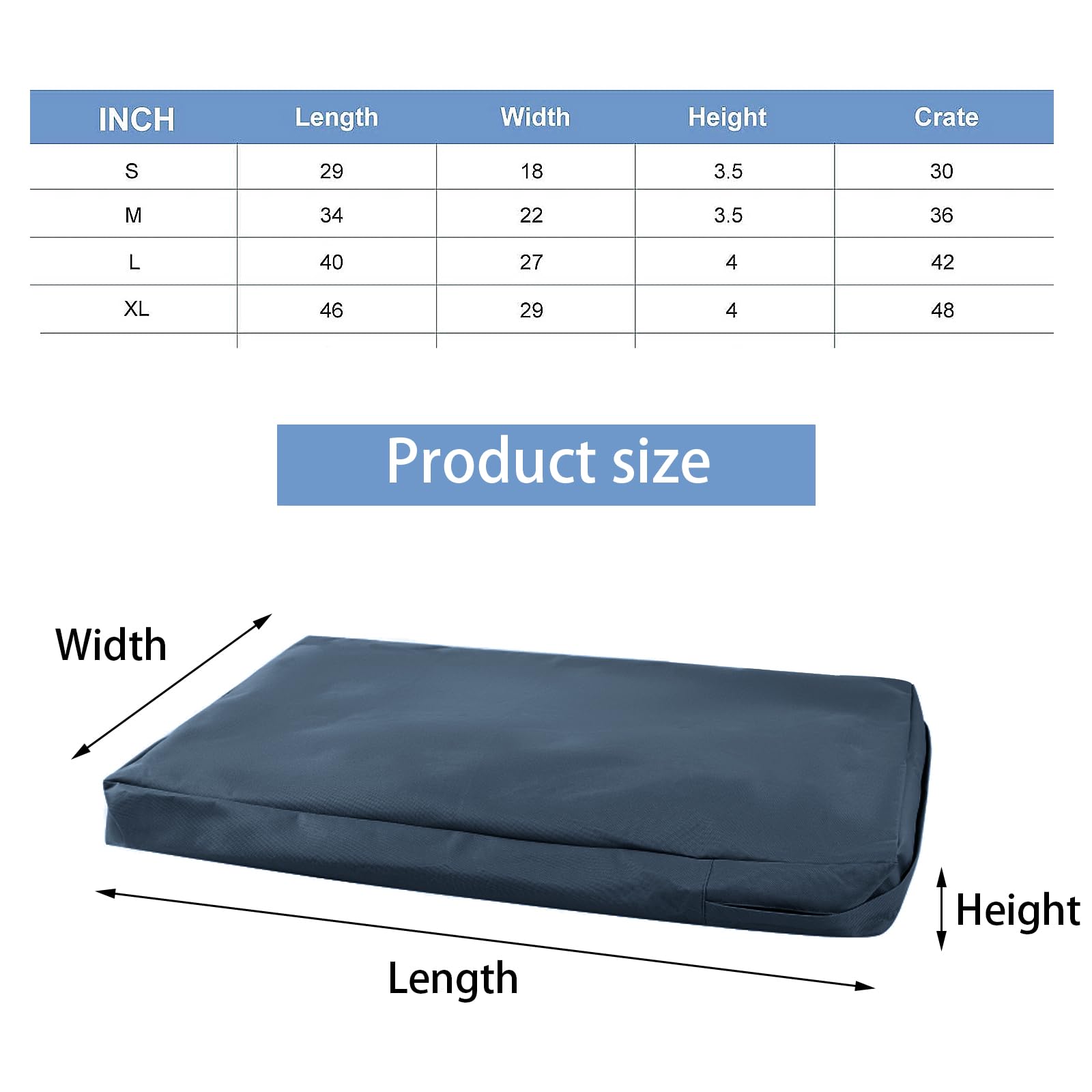 XITVVyg Dog Bed Cover,Waterproof Canvas Dog Crate Mattress Cover,Washable&Removable Bed Covers for Dogs,Replacement Dog Bed Cover with Zipper,Indoor Bed Protector for Pet Covers - Image 2