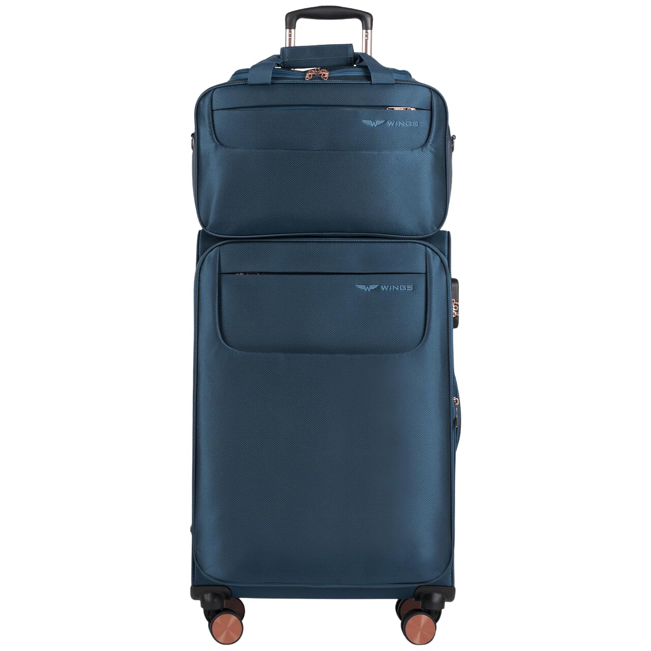 Wings Tern walizka kabinowa 20", żółta, 38 l, uchwyt teleskopowy, kółka 360°, zamek TSA, żółty, 55,5x38,5x19,5, Walizka
