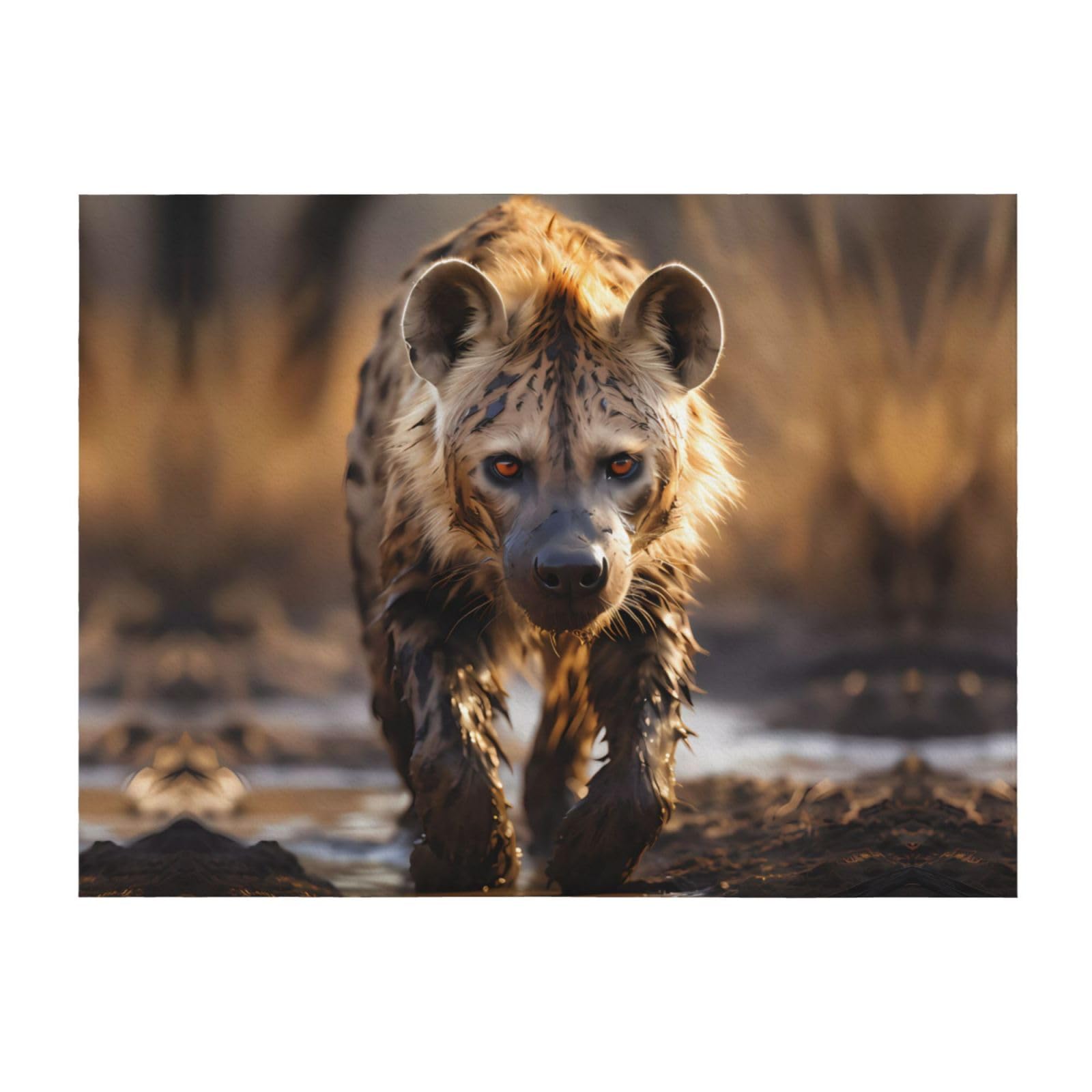 Couverture polaire douce PHAYAH Lone Hyena cadeau idéal pour la maison