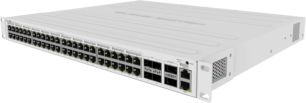 MikroTik CRS354-48P-4S+2Q+RM Switch has 48 x 1G RJ45 Ports and 4 x 10G SFP+ Ports. 2 x 40G QSFP+ Ports for Extremely Fast Fiber Connections or Linking with Other 40 Gbps Devices