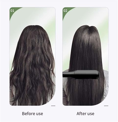 Miniatura 4 de Peine recto, alisador de iones negativos, rizador perezoso, rizo de pelo liso, peine eléctrico de doble propósito (blanco)