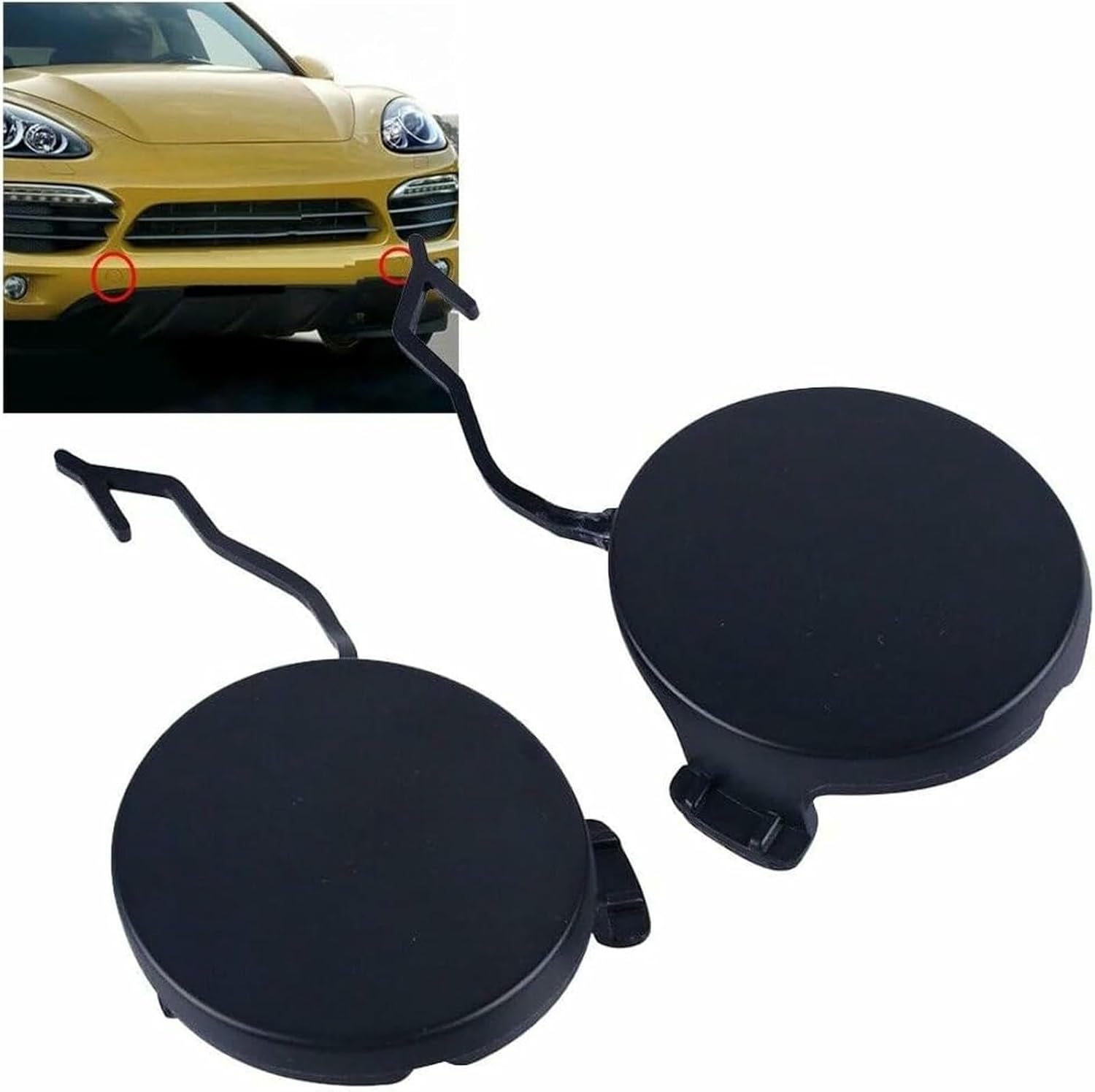 ポルシェカイエン 2011 2012 2013 2014用 車の牽引フックカバーフロントバンパー牽引フックカバー 未塗装 95850