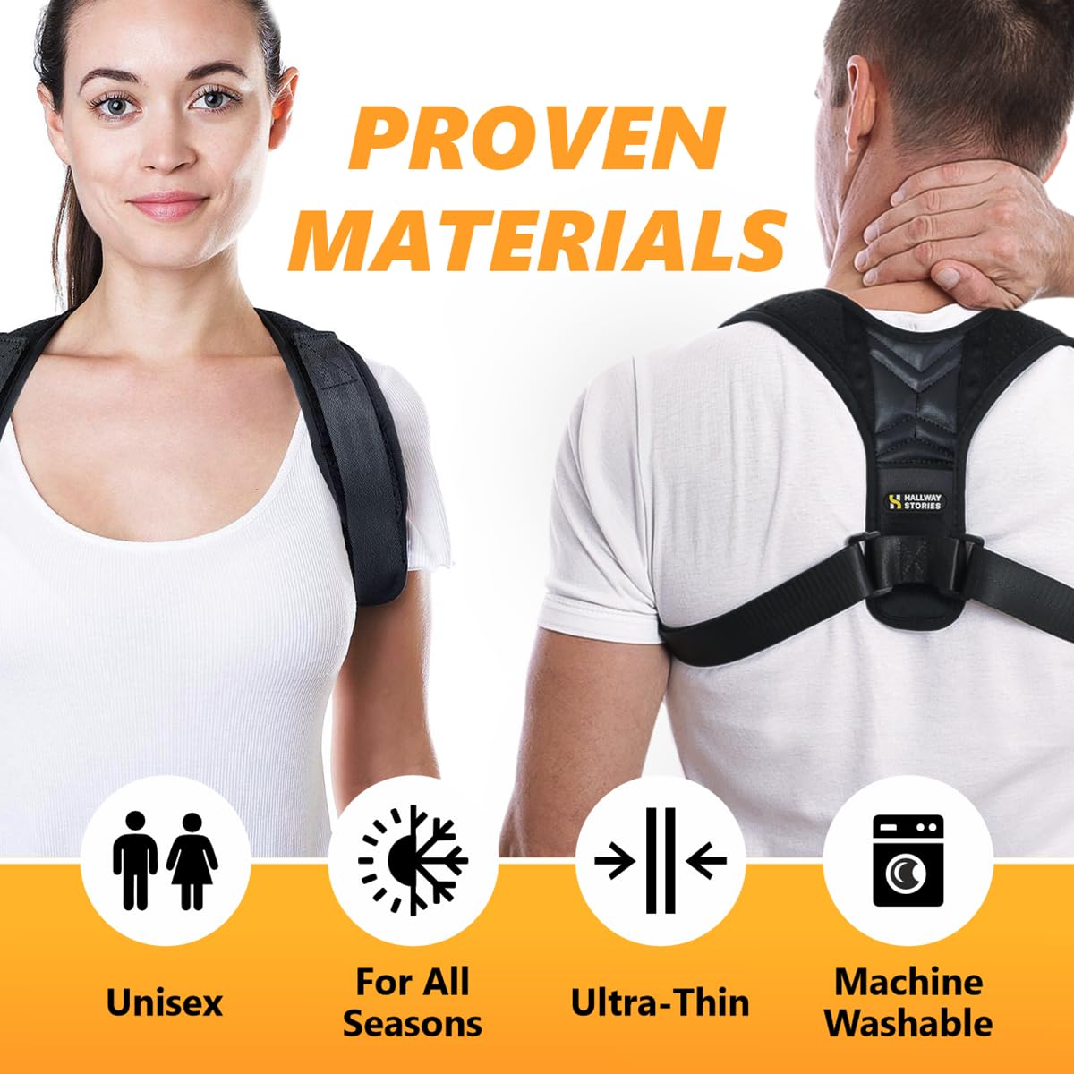 Back Brace Posture Corrector for Women and Men, Adjustable Upper Back Brace and Shoulder Brace Straightener, Back Straightener for Men, Upper Back Corrector to Reveal Discomfort from Neck and Shoulder (30-44")