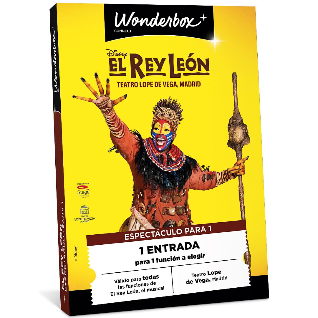 WONDERBOX Connect - Caja Regalo - El Rey León - para 1 Persona | 1 entrada para 1 función a elegir - Teatro Lope de Vega, Madrid - Válido durante 27 meses
