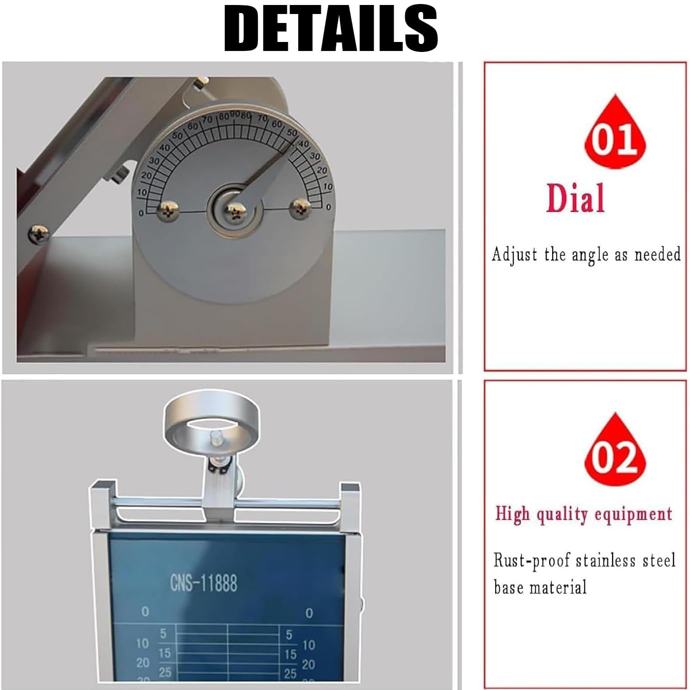 Tester manuale di adesione con angolo regolabile e sfera d'acciaio per la misura iniziale della puntina del nastro