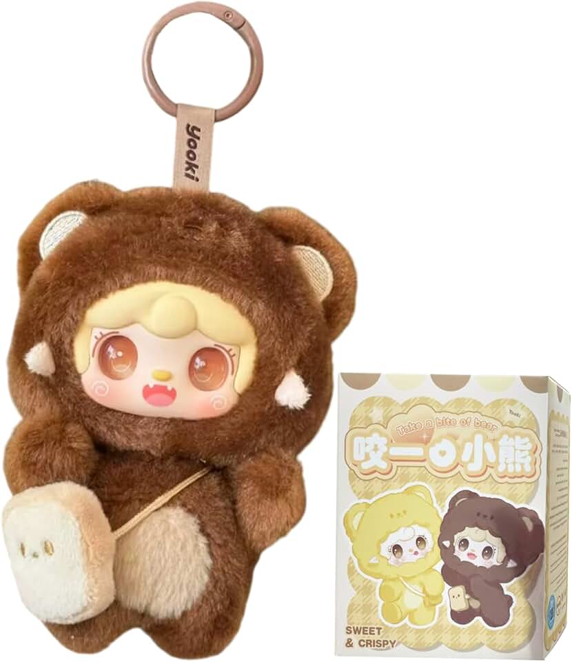 CALEMBOU Plush Blind Box, Cute Yooki Take a Bite of Bear Series Random Vinyl Plush Doll, Kawaii Stuffed Mystery Toys Collectible for Birthday Gift (Yooki-YYKXX-1pc)