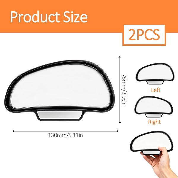 2pcs Miroir D'angle Mort Pour Rétroviseur, Réglables à 360 Degrés, Grand Angle, Universels pour Camion, SUV, Van - Vision Claire, Installation Facile, Durable - 2