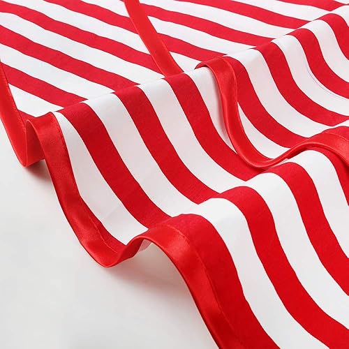 Miniatura 6 de Violet Mist Paquete de 2 Delantales Vintage Lindos a Juego para Mujeres y Niñas Delantal Retro de Rayas Rojas Delantal de Navidad Delantal Ajustable