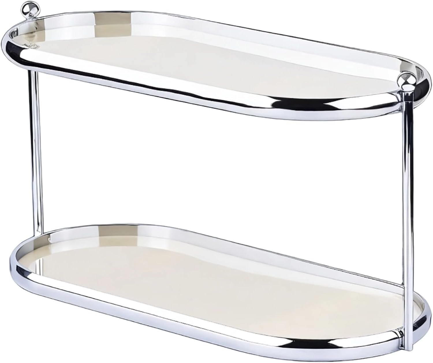 2 Tier Perfume Organizer, Stainless Steel Frame with Clear Acrylic Trays, Vanity Countertop Storage Shelf for Makeup, Skincare, Fragrance Bottles, Bathroom Dresser Display Rack, 12.6 x 5.3 x 6.7 in