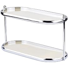 2 Tier Perfume Organizer, Stainless Steel Frame with Clear Acrylic Trays