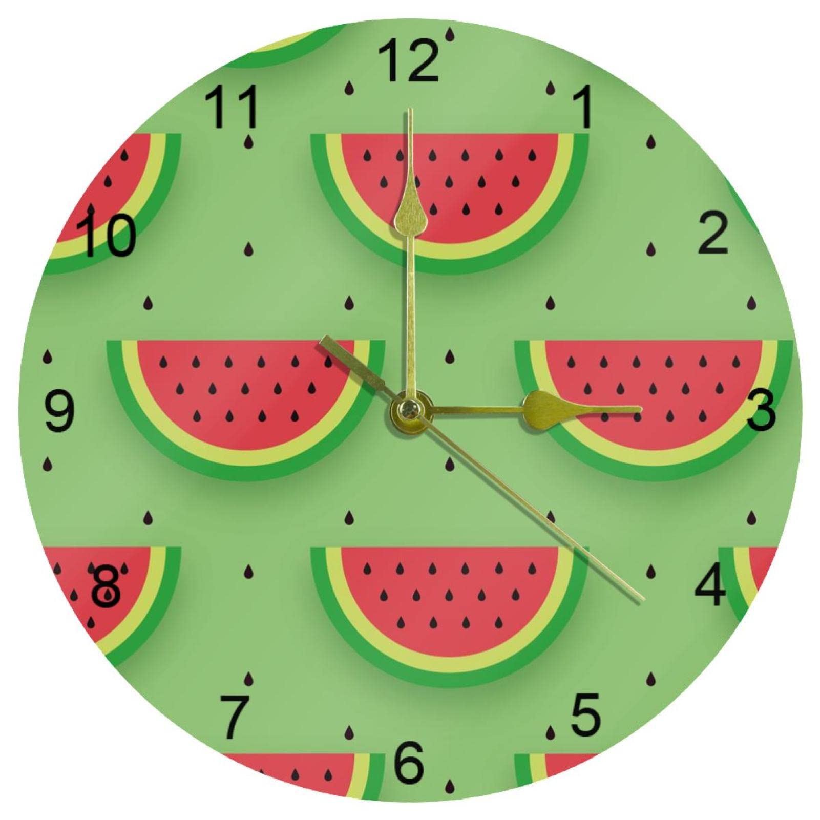 Horloge murale à quartz avec chiffres arabes silencieuse et ronde