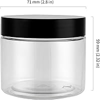 Vista 2 de HOIGON Paquete de 24 tarros de plástico de 5 onzas con tapas, recipientes de plástico transparente de 5 onzas líquidas, tarros redondos vacíos