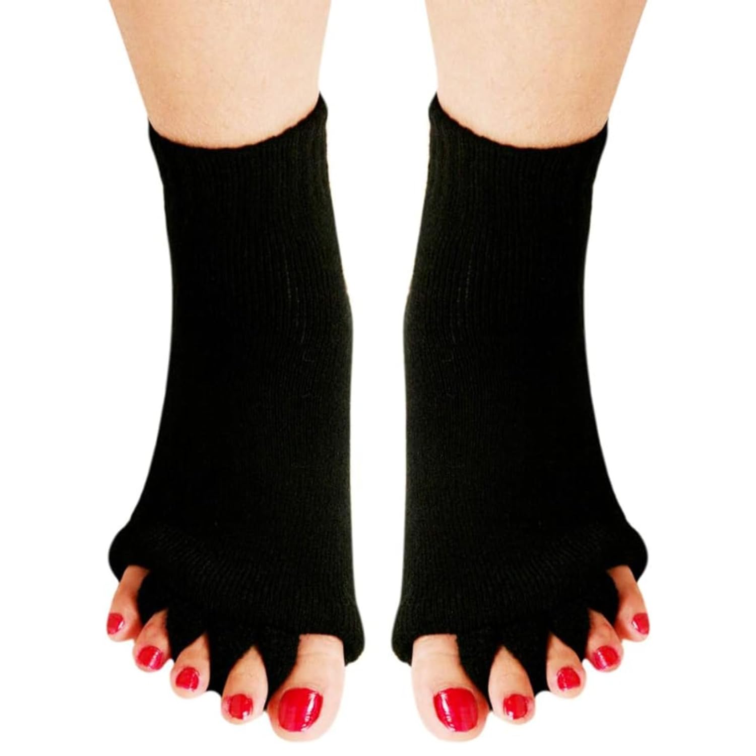 Generic5 Finger foot Alignment Socks Women | Yoga Sport Gym Toe Separator Foot Alignment Pain Relief Massage Socks for Men | Breathable Toe Socks | Toe Separator socks (1 Pair)