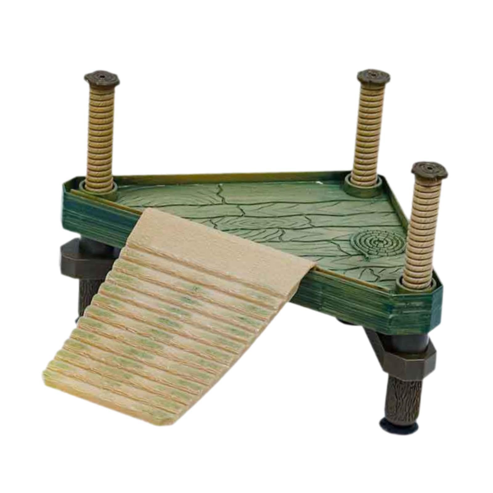 Reptile Ramp Dock Turtle Terrace Reptile Hide Cave Hideout Turtle Basking Platform Turtle Ramp for Frog Semi Aquatic Animals, 22.5x18.5x15cm
