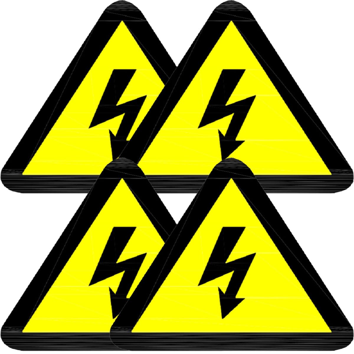Levemolo Lot de 20 Autocollants D'avertissement Jaune en Papier Adhésif pour Sécurité Électrique, Signalisation de Choc Électrique pour Équipement et Chantier