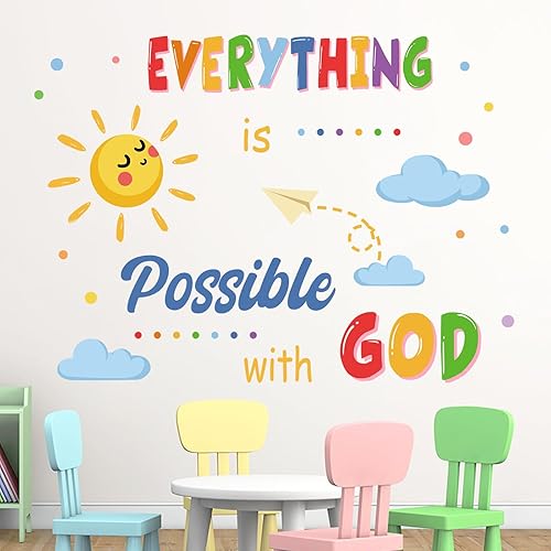 Miniatura 8 de Yovkky Calcomanías de pared con cita inspiradora Be Creative para guardería, sala de juegos, decoración preescolar, frase positiva motivacional para