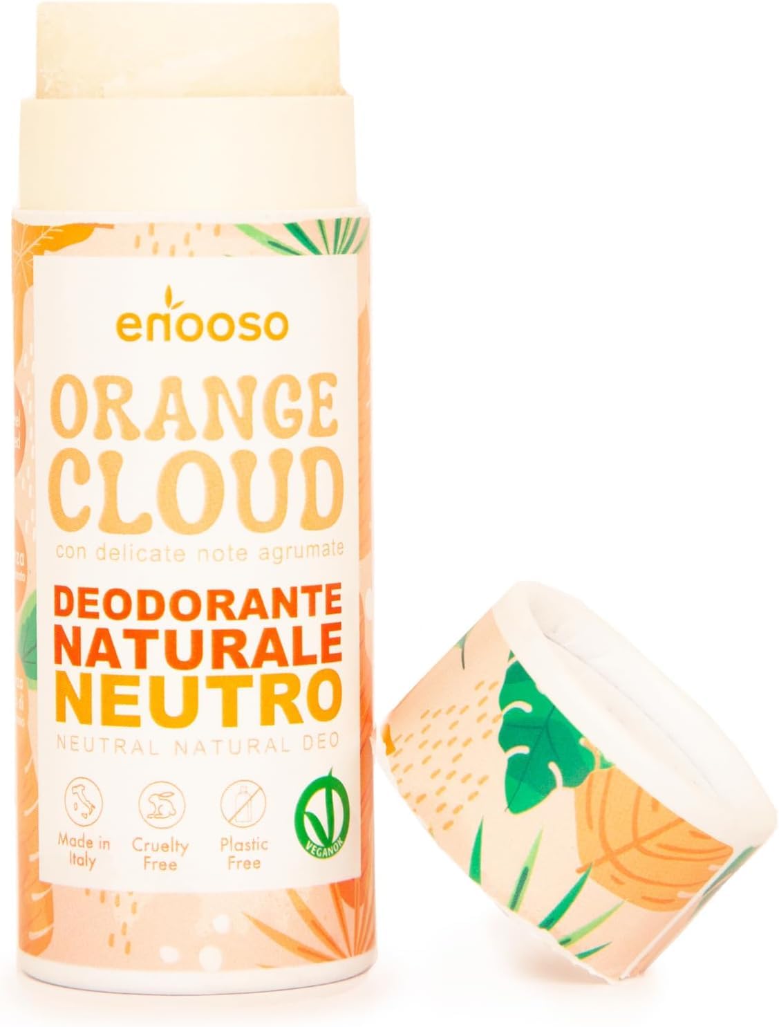 Deodorante Naturale ascelle Solido dalle DOLCI NOTE AGRUMATE - Antiodorante Biologico e Vegano - Bio roll on Senza Sali di alluminio o Bicarbonato - Nickel tested e Plastic Free