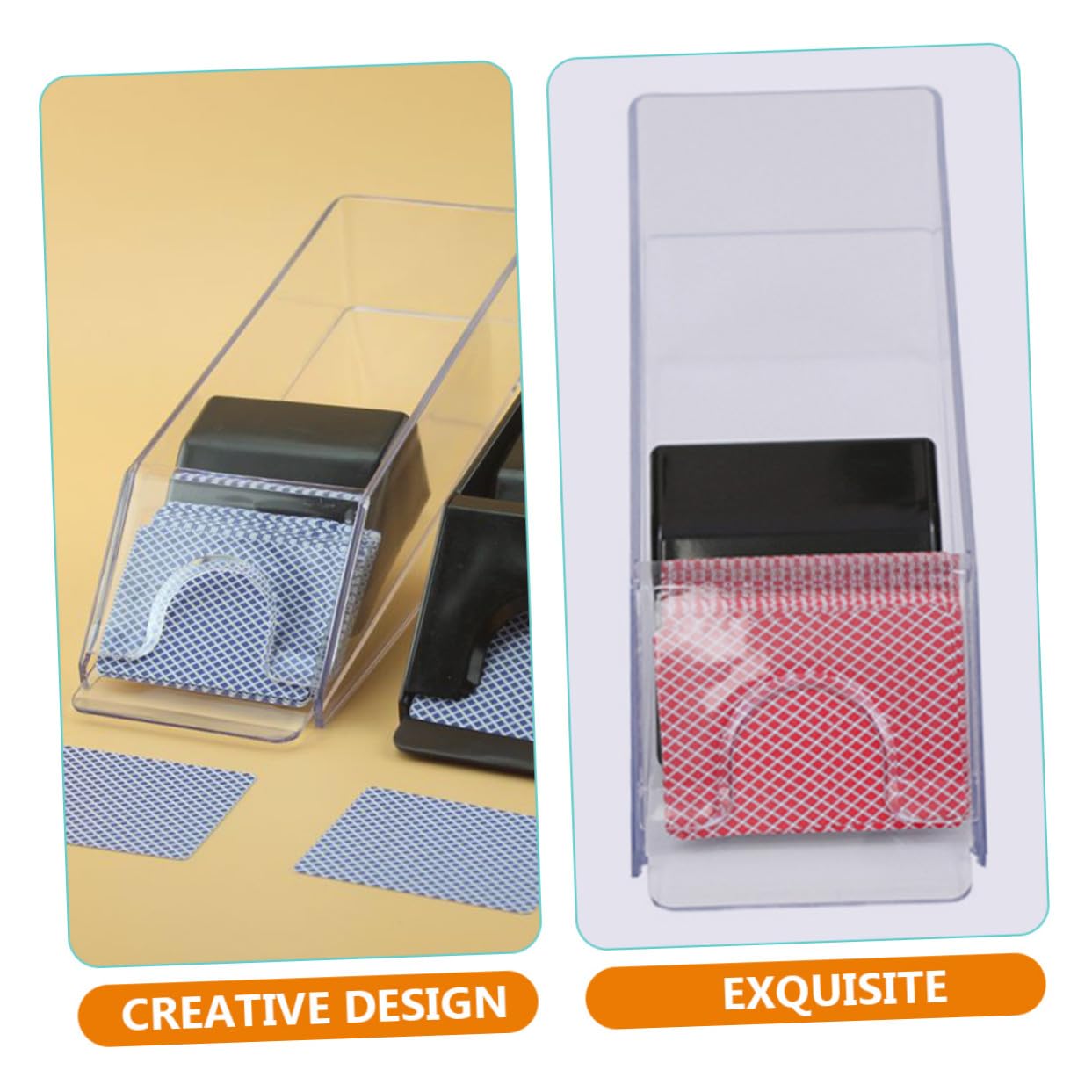 UPKOCH Distribuidor de Cartas Zapato Portátil Reutilizable Tarjeta Acrílica Resistente al Desgaste Repartidor de Tarjetas Multifunción para Mesa Casa