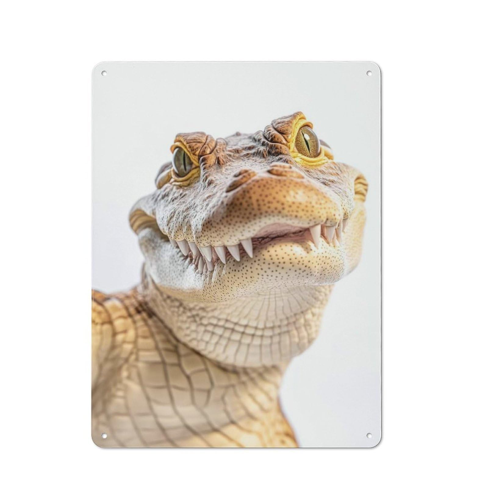 Junmoney Smiling Crocodile Selfie Retro Metal Wall Sign 40X30cm For Man Cave Or Games Room, A Housewarming Gift For Games Room Collectors