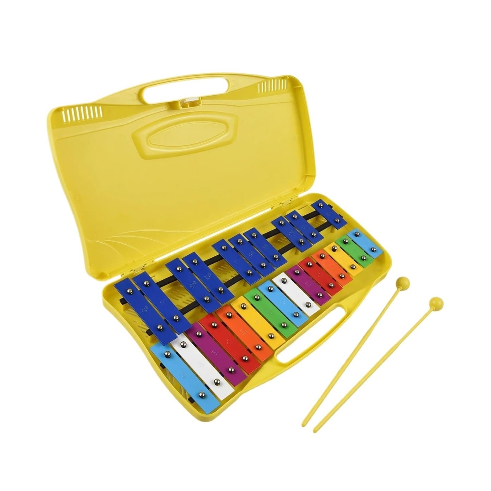Xylophone Xylophone Glockenspiel 25 Notes Touches Métalliques Colorées Instrument De Musique À Percussion Et Rythme Avec 2 Maillets Portables