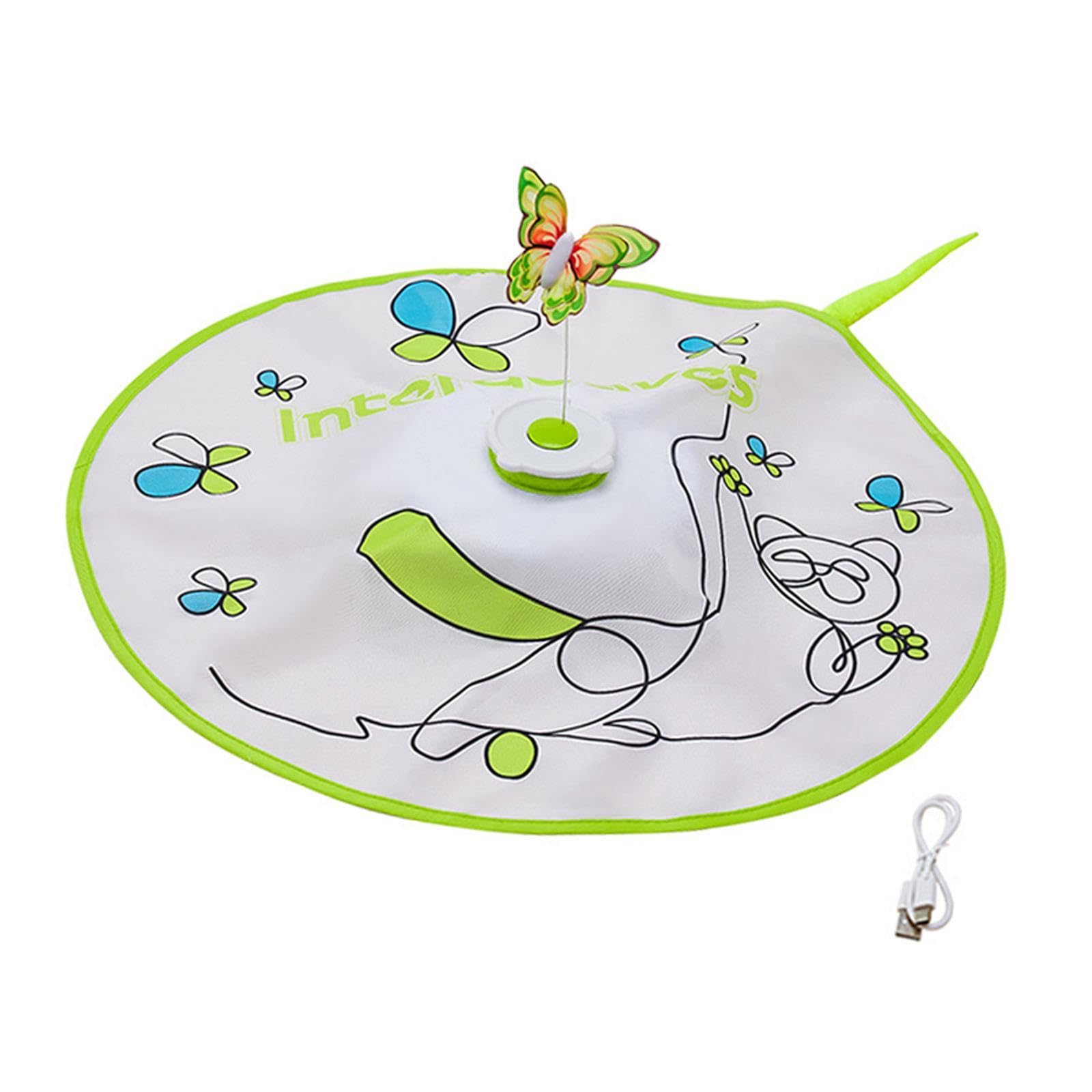 Juguete Interactivo para Gatos, Juguete Eléctrico Giratorio con Plumas para Gatos, Mariposa Ligera Y Aleteante para Entrenamiento de Persecución Y Jue