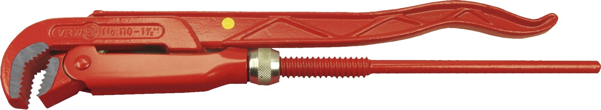 110015 Pipe Wrench 90° 38, 1mm in Red Lacquered/Polished