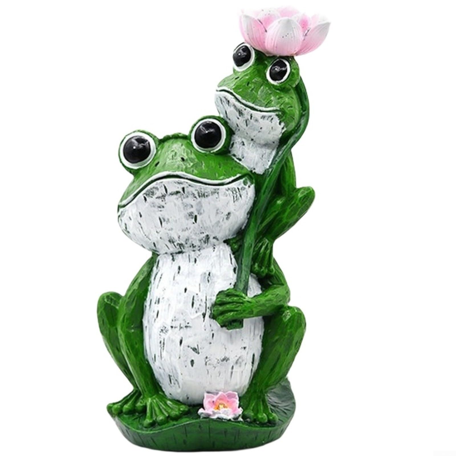 Statue solaire de grenouille résistante aux intempéries éclairage automatique 8h