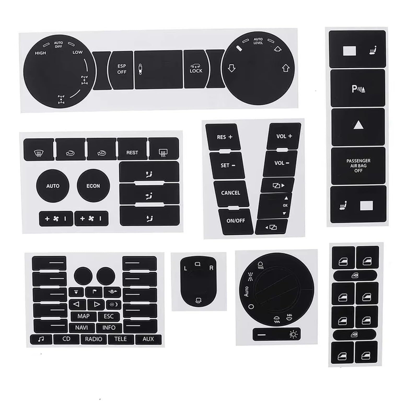 Repair Compatible with VW for Touareg 2004 2005 2006 2007 2008 2009 Car Panel Sticker Dashboard Repair Decal Instrument Button Accessories