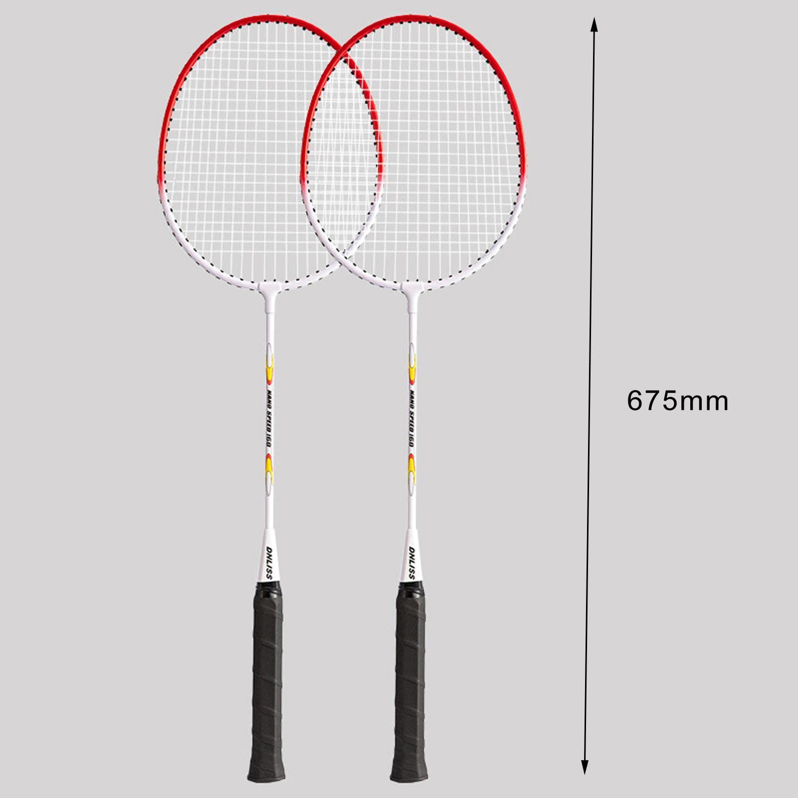2 Stück Badminton Schläger Set mit Langlebigem Eisenlegierung Material Leicht zu Tragen für Eltern-Kind Spiele Sporttraining Schulveranstaltungen