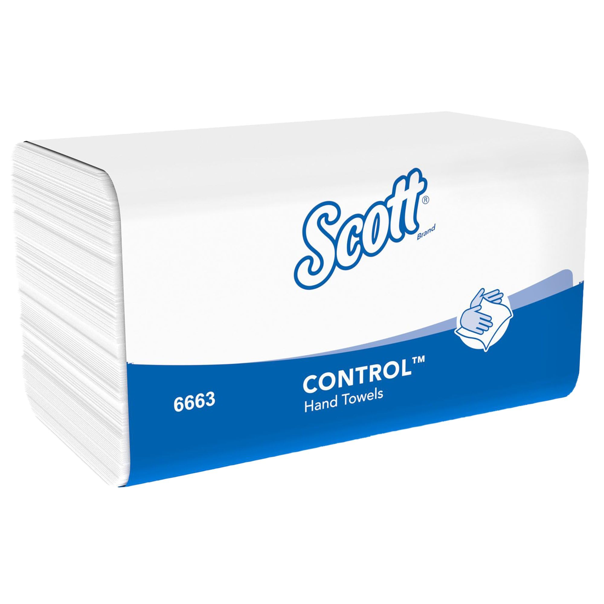 Scott® Control™ 6663 Asciugamani di Carta Piegati a M, 1 Velo, Tecnologia Airflex™, Certificati FSC® ed Ecolabel, 15 Confezioni x 212 Fogli (Totale 3.180)