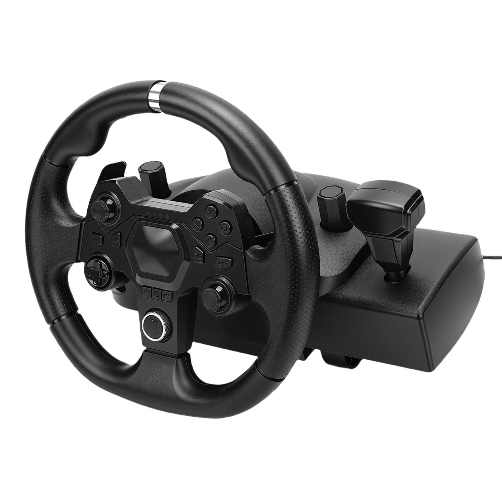 Fabater Driving Force Racing Wheel and Pedal Set, Volante Ajustable de 11 Pulgadas para Consola de Juegos, PC, Accesorio de Escritorio Estable