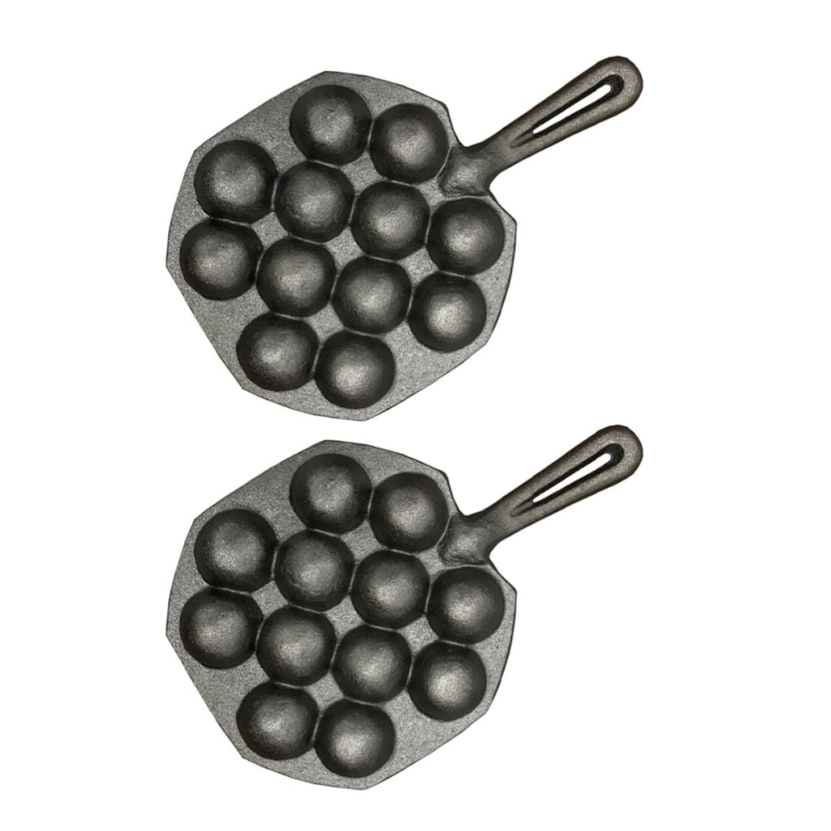 2 Pièces Moule à Takoyaki 12 Trous en Fer Noir Cuisine