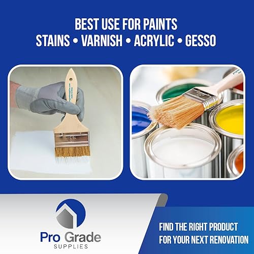 Miniatura 4 de Pro Grade - Pinceles de pintura con virutas - 96 Ea 3 pulgadas Brocha de pintura con virutas marrón claro